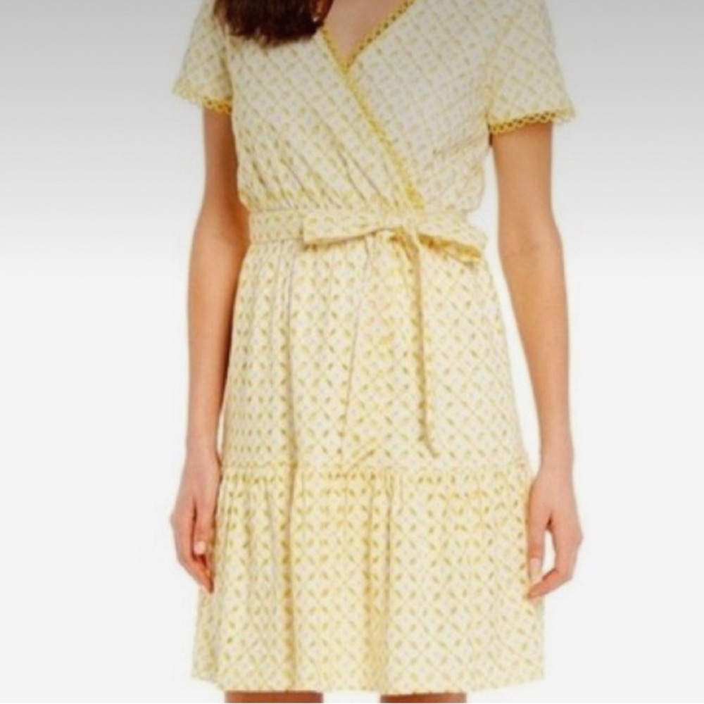 Gibson * Latimer Yellow Eyelet  Dress Small